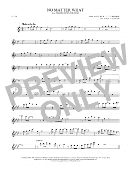 page one of No Matter What (Flute Solo)