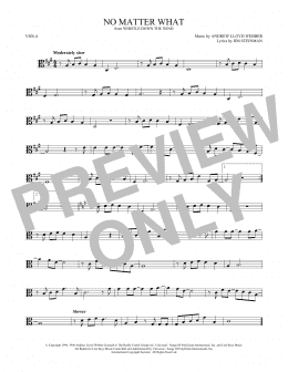 page one of No Matter What (from Whistle Down the Wind) (Viola Solo)