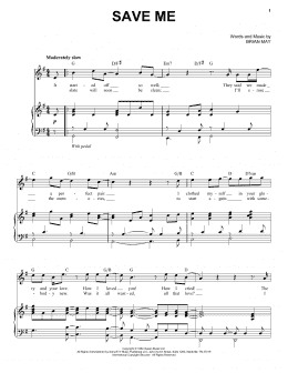 page one of Save Me (Piano & Vocal)