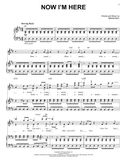 page one of Now I'm Here (Piano & Vocal)