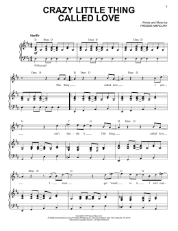 page one of Crazy Little Thing Called Love (Piano & Vocal)