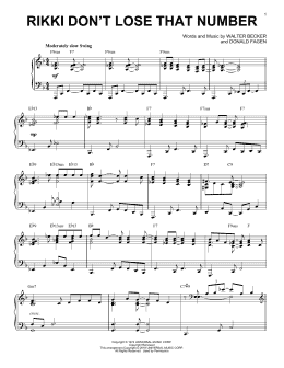 page one of Rikki Don't Lose That Number [Jazz version] (Piano Solo)