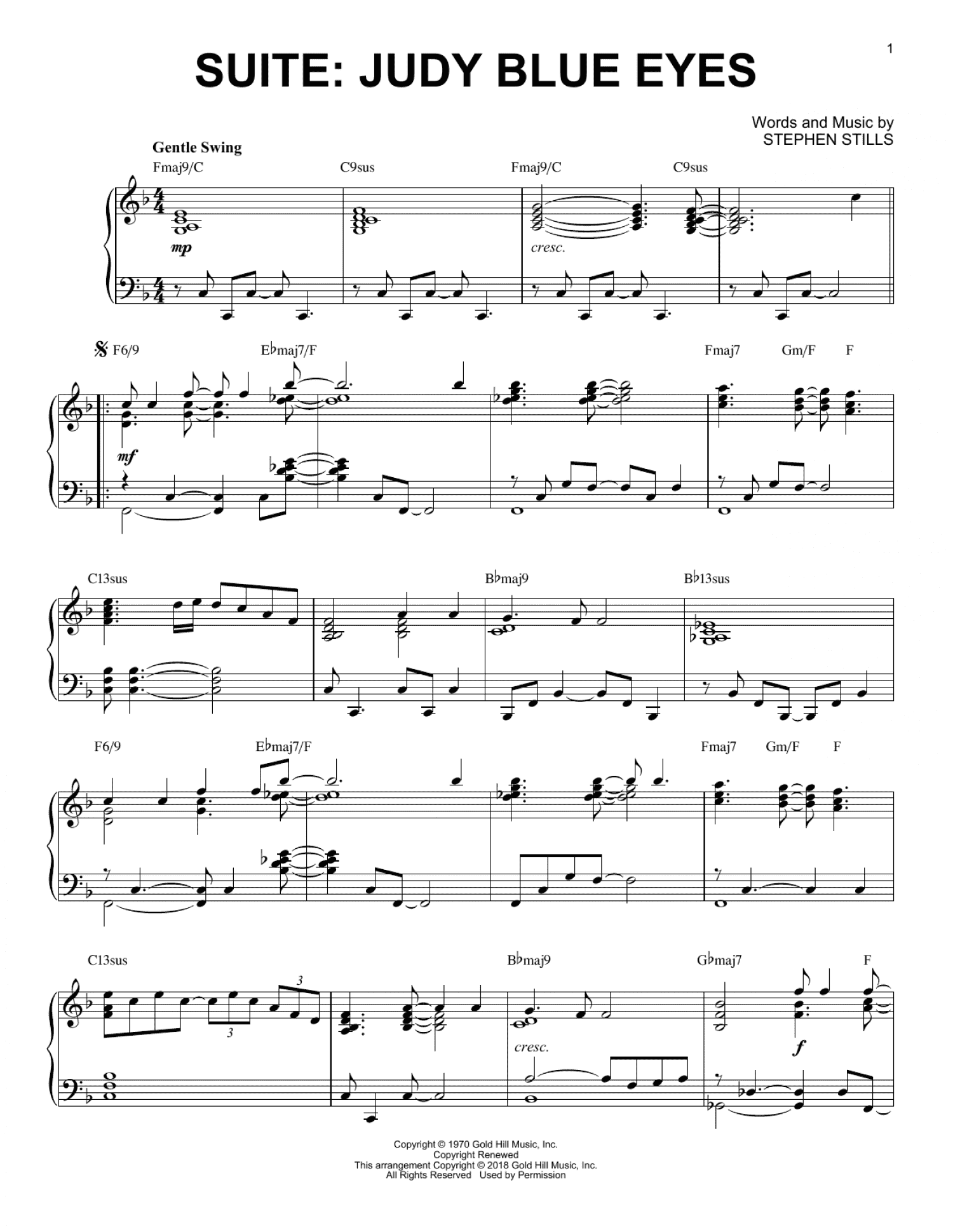 Suite: Judy Blue Eyes [Jazz version] (Piano Solo)