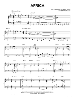 page one of Africa [Jazz version] (Piano Solo)