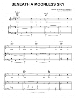 page one of Beneath A Moonless Sky (Piano, Vocal & Guitar Chords (Right-Hand Melody))