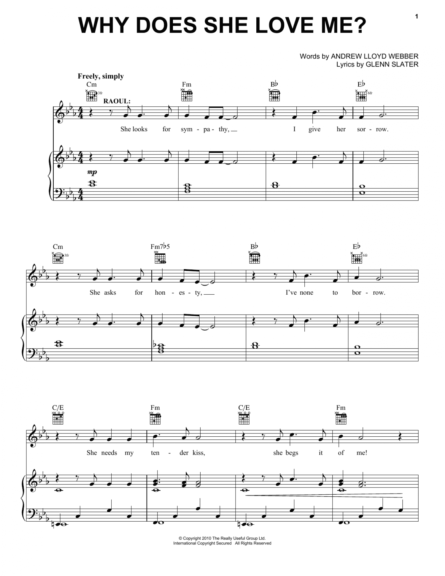 Why Does She Love Me? (Piano, Vocal & Guitar Chords (Right-Hand Melody))