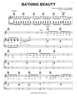 page one of Bathing Beauty (Piano, Vocal & Guitar Chords (Right-Hand Melody))