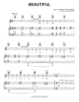 page one of Beautiful (Piano, Vocal & Guitar Chords (Right-Hand Melody))