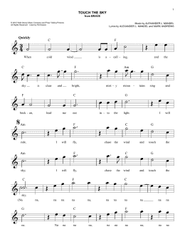 page one of Touch The Sky (From Brave) (Easy Lead Sheet / Fake Book)