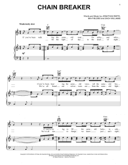 page one of Chain Breaker (Piano, Vocal & Guitar Chords (Right-Hand Melody))