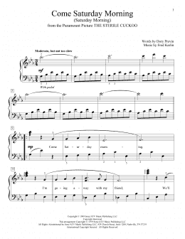 page one of Come Saturday Morning (Saturday Morning) (Educational Piano)