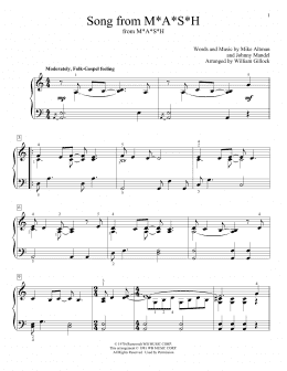page one of Song From M*A*S*H (Suicide Is Painless) (arr. William Gillock) (Educational Piano)