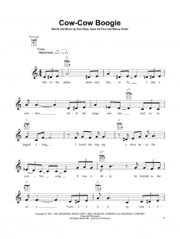 page one of Cow-Cow Boogie (Ukulele)