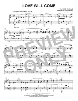 page one of Love Will Come (arr. Phillip Keveren) (Piano Solo)
