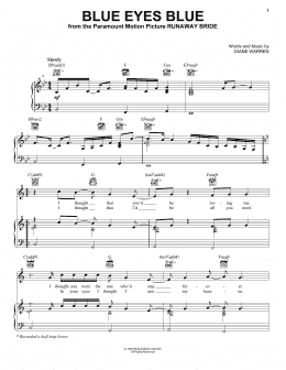 page one of Blue Eyes Blue (Piano, Vocal & Guitar Chords (Right-Hand Melody))