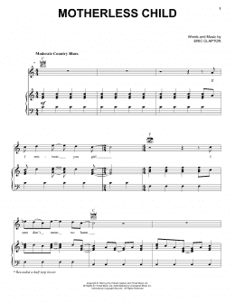 page one of Motherless Child (Piano, Vocal & Guitar Chords (Right-Hand Melody))