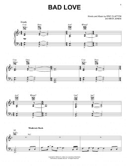 page one of Bad Love (Piano, Vocal & Guitar Chords (Right-Hand Melody))
