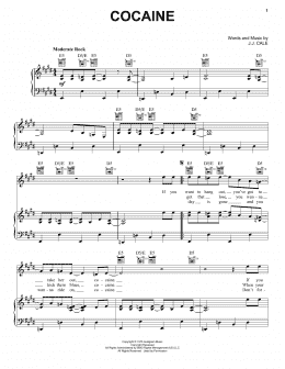 page one of Cocaine (Piano, Vocal & Guitar Chords (Right-Hand Melody))