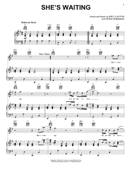 page one of She's Waiting (Piano, Vocal & Guitar Chords (Right-Hand Melody))