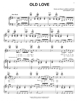 page one of Old Love (Piano, Vocal & Guitar Chords (Right-Hand Melody))