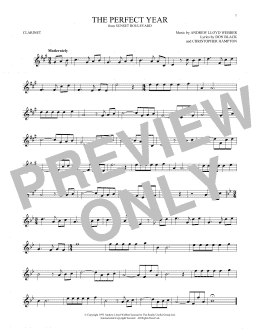 page one of The Perfect Year (from Sunset Boulevard) (Clarinet Solo)