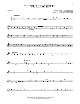 page one of The Point Of No Return (from The Phantom Of The Opera) (Clarinet Solo)