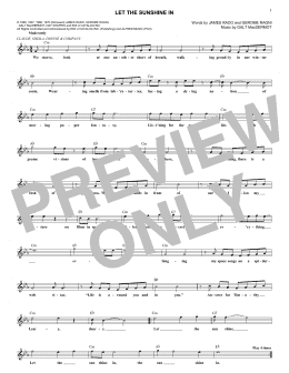 page one of Let The Sunshine In (Lead Sheet / Fake Book)