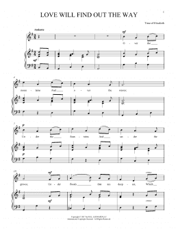 page one of Love Will Find Out The Way (Piano & Vocal)