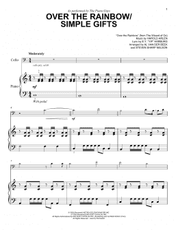 page one of Over The Rainbow / Simple Gifts (Easy Piano)