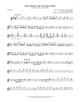 page one of The Point Of No Return (from The Phantom Of The Opera) (Alto Sax Solo)