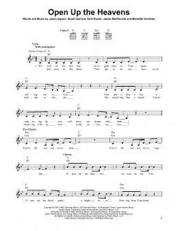 page one of Open Up The Heavens (Easy Guitar)