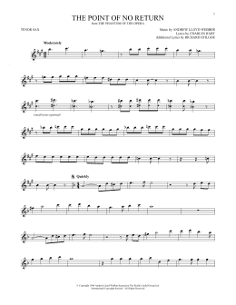 page one of The Point Of No Return (from The Phantom Of The Opera) (Tenor Sax Solo)