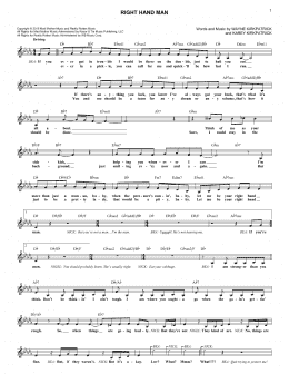 page one of Right Hand Man (Lead Sheet / Fake Book)