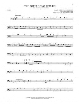 page one of The Point Of No Return (from The Phantom Of The Opera) (Cello Solo)