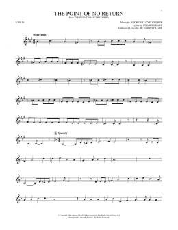 page one of The Point Of No Return (from The Phantom Of The Opera) (Violin Solo)