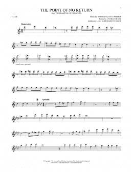 page one of The Point Of No Return (from The Phantom Of The Opera) (Flute Solo)
