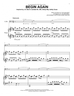 page one of Begin Again (Easy Piano)