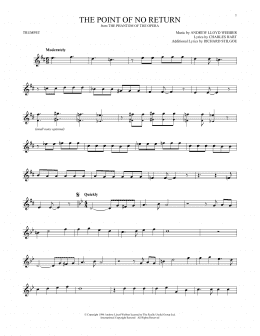page one of The Point Of No Return (from The Phantom Of The Opera) (Trumpet Solo)