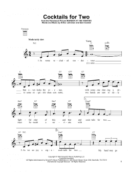 page one of Cocktails For Two (Ukulele)