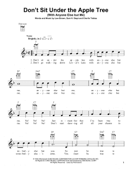 page one of Don't Sit Under The Apple Tree (With Anyone Else But Me) (Ukulele)