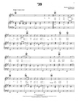 page one of '39 (Piano, Vocal & Guitar Chords (Right-Hand Melody))