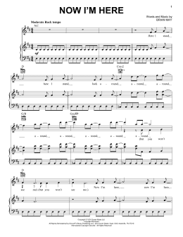 page one of Now I'm Here (Piano, Vocal & Guitar Chords (Right-Hand Melody))