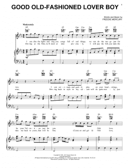 page one of Good Old-Fashioned Lover Boy (Piano, Vocal & Guitar Chords (Right-Hand Melody))