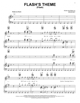 page one of Flash's Theme (Flash) (Piano, Vocal & Guitar Chords (Right-Hand Melody))