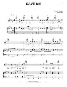 page one of Save Me (Piano, Vocal & Guitar Chords (Right-Hand Melody))
