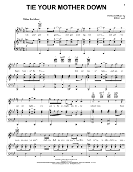 page one of Tie Your Mother Down (Piano, Vocal & Guitar Chords (Right-Hand Melody))