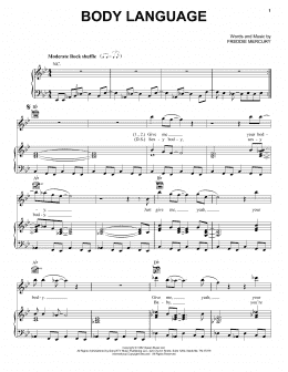 page one of Body Language (Piano, Vocal & Guitar Chords (Right-Hand Melody))