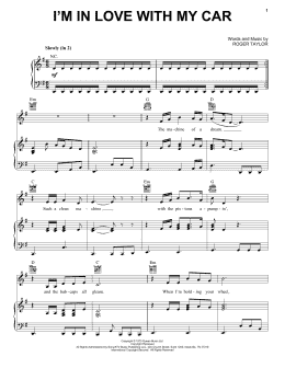 page one of I'm In Love With My Car (Piano, Vocal & Guitar Chords (Right-Hand Melody))