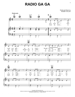 page one of Radio Ga Ga (Piano, Vocal & Guitar Chords (Right-Hand Melody))