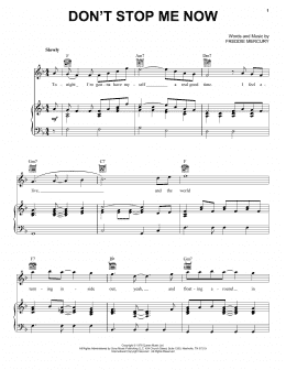 page one of Don't Stop Me Now (Piano, Vocal & Guitar Chords (Right-Hand Melody))